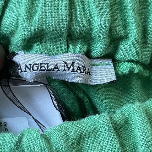 NWT Angela Mara x Gucci Green 100% Linen Wide Leg Pants Italy Medium Women - Picture 6 of 10